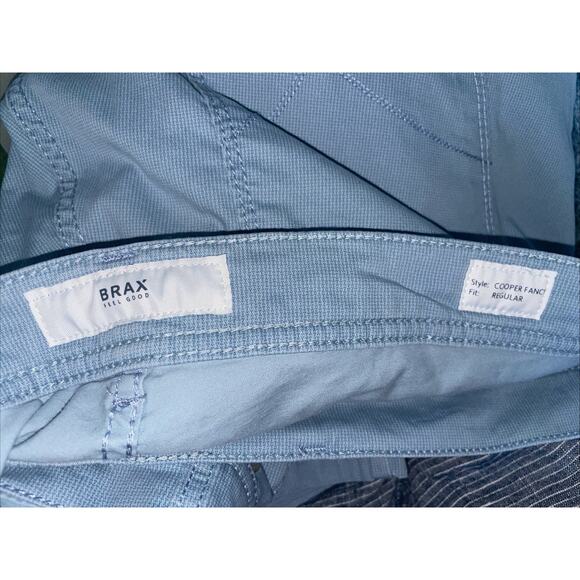 Brax Cooper Fancy Pants Regular Fit Preppy Stretch Casual Travel Blue Mens 38x32 - Picture 8 of 8